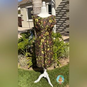 🤎 Vintage 60’s Floral Sheath Dress
